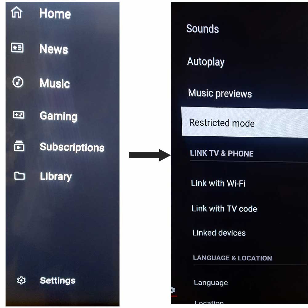 parental controls on youtube for smart TV