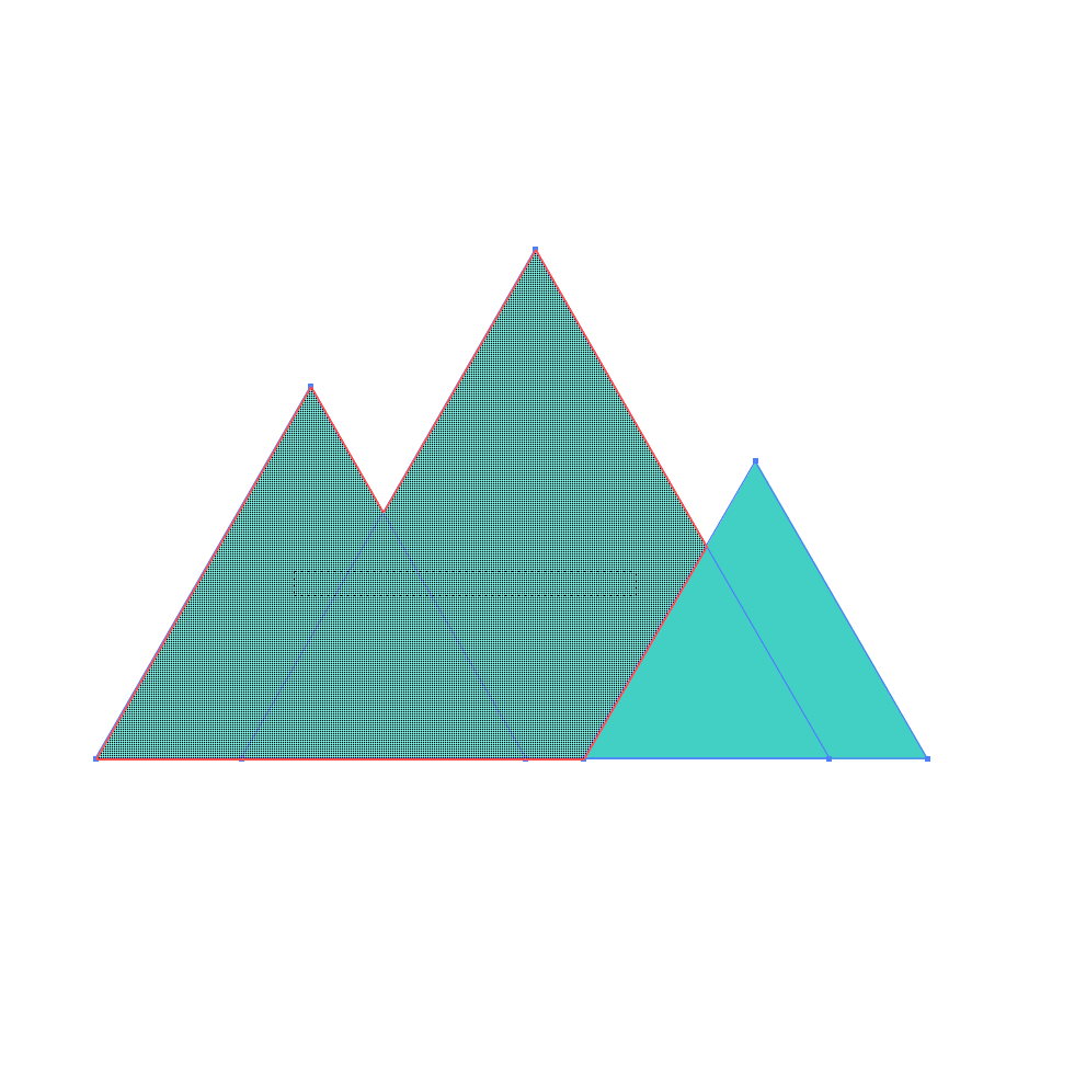 creating mountain illustration using shape builder
