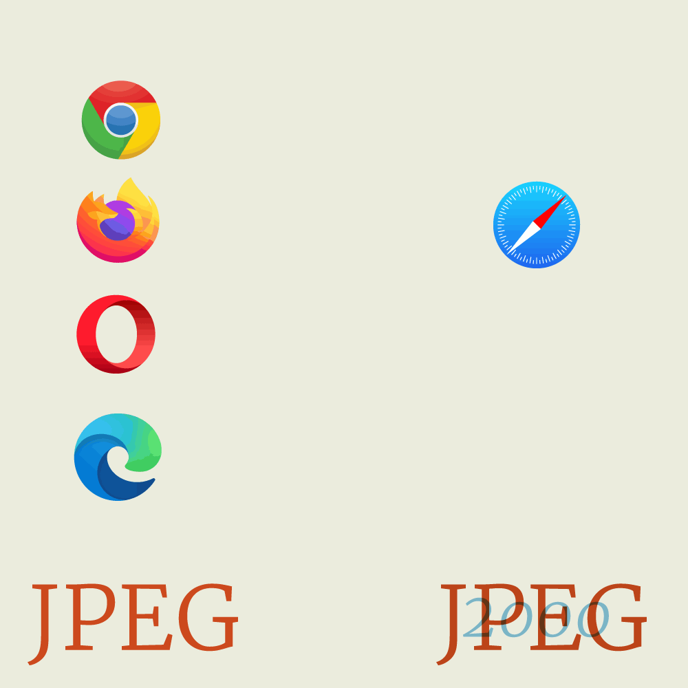 Web browsers that are compatible with JPEG or JPEG 2000 format